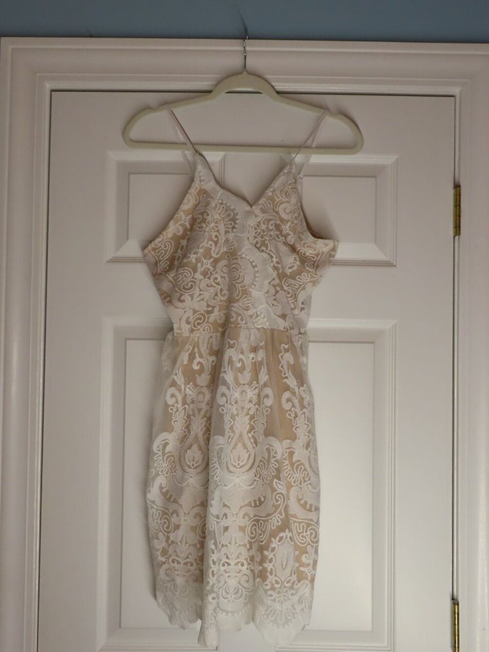C+D+M New Dress White Lace Overlay Mini Medium Lace Overlay Cocktail Dress Bride